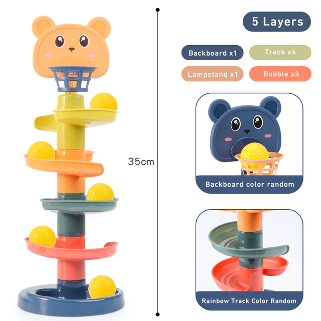 Montessori Toys Bebek 0 12 24 36 aylık Track Ball Push Pop Sürgülü Top Erken Eğitim Oyuncakları Oyunları Duyusal Oyuncak