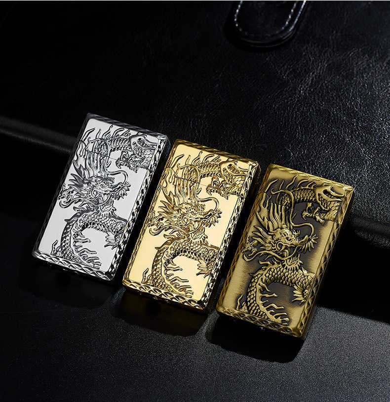 Ny Dragon Tiger Eagle Pattern Lighter Windproect Direct Laddar uppblåsbar 8U5J