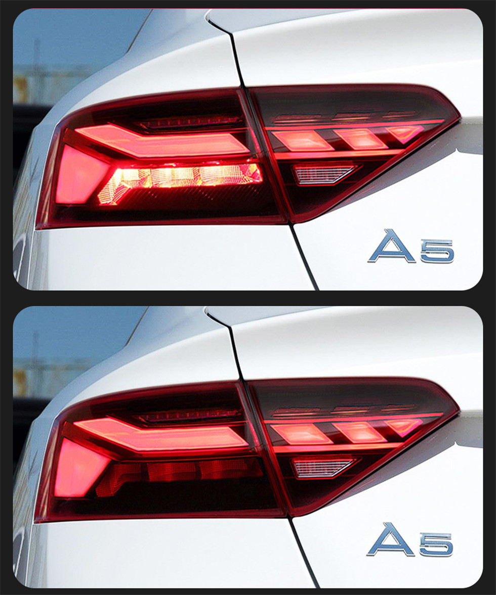 Feu arrière pour A5 A5L 2008 – 20, 16 feux arrière, Style RS5, clignotant séquentiel, feux de stop LED, feu d'arrêt inversé