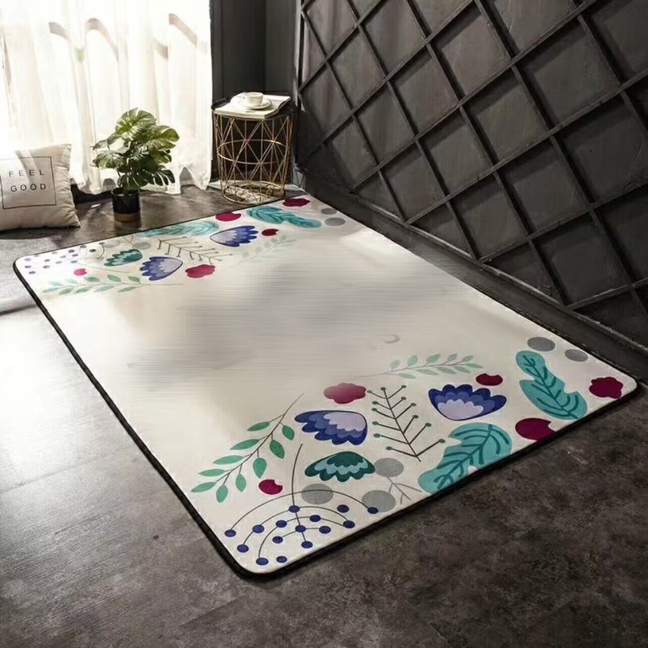 Tapis de luxe créateur de mode impression classique grande taille 150 * 200 cm tapis de sol pour salon intérieur et chambre et dos avec particules antidérapantes