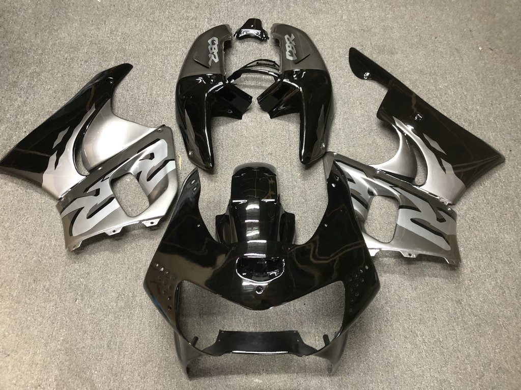 Honda CBR900RR 919 98 99 CBR 900RR 1998 1999 ABS Gümüş Siyah Fairings Set+Hediyeler HC01