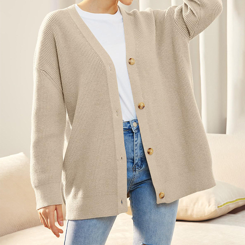 Women's Cardigan 2023 Open Front Oversized Button Lightweight Sweaters V Neck Loose Cardigans Knit Outwear 2309063