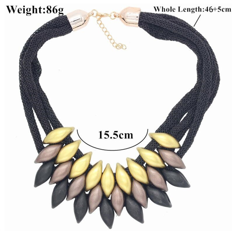 Exaggerated Adjustable Beaded Necklace Metal Collarbone Chain Retro Geometric Tassels Accessories Collar Choker Short Necklaces For Women Birthday Gift