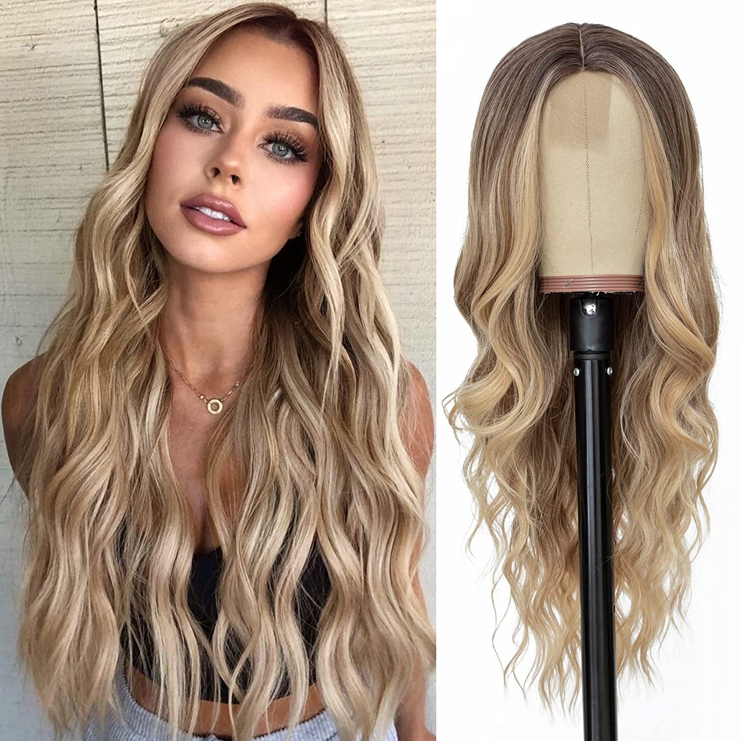 Großhandelspreise Premier Highlight Color Virgin Hair Natural Wave 360 Lace Wig Human Hair Frontal Wig With Baby Hair Fast Ship