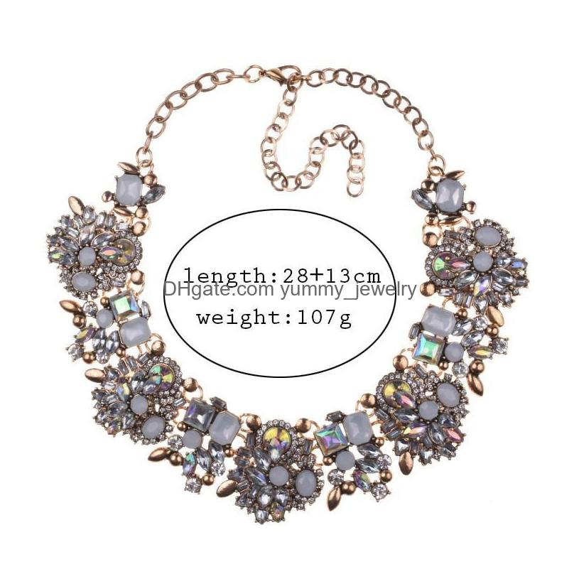 Chokers Women Fashion Jewelry Spring Decent Design Crystal Statement Necklace Bijoux Lady Bib Collar Drop Delivery Necklaces Pendants Dhbfy