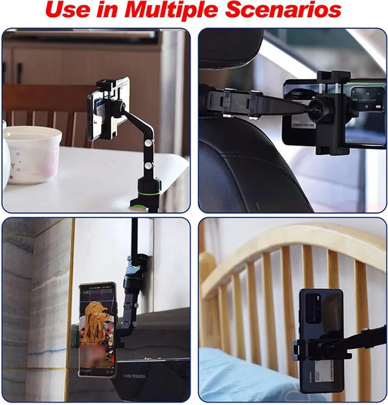 Multifunctionele auto-mobiele telefoonhouder Ontluchter Mount Stand Clip Auto-achteruitkijkspiegel First-person View Video-opnamen Rijden Recorder Keuken