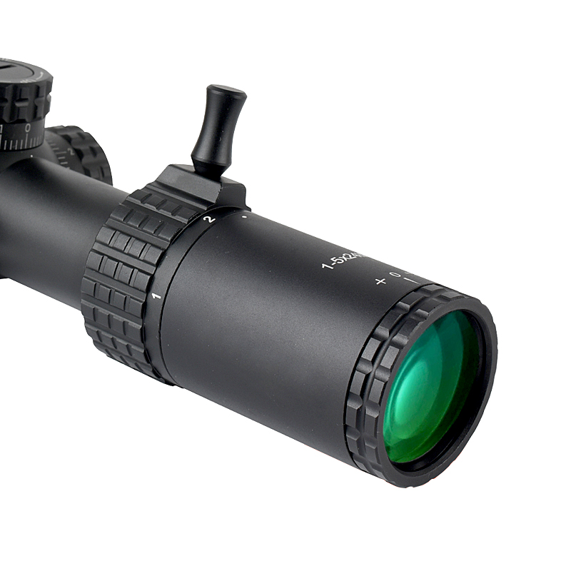 1-5x24 IR Rifle Scopes Quick Aim Tactical Red And Green Illuminated Optics Wide Angle Hunting Riflescope With Scope Mounts Fit Picatinny Rail