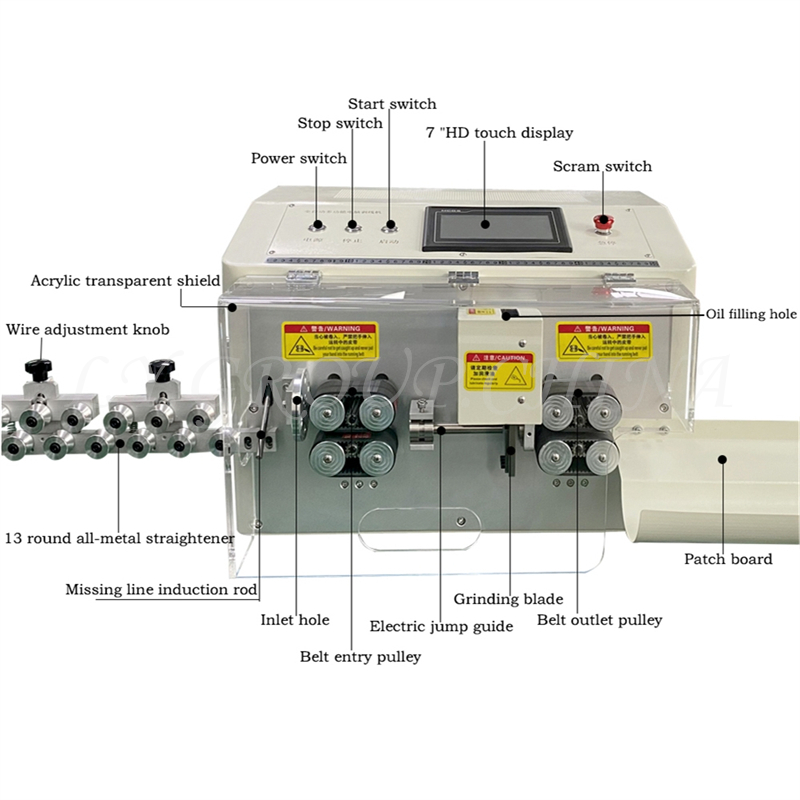 835C 850C 870C 12 Räder Antriebsriemenscheibe Elektrische Drahtschäl-Abisolierschneidemaschine für Computerstreifen dicke Drähte 1,5 mm-70 mm2 220 V 110 V