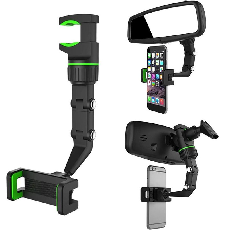 Multifunctionele auto-mobiele telefoonhouder Ontluchter Mount Stand Clip Auto-achteruitkijkspiegel First-person View Video-opnamen Rijden Recorder Keuken