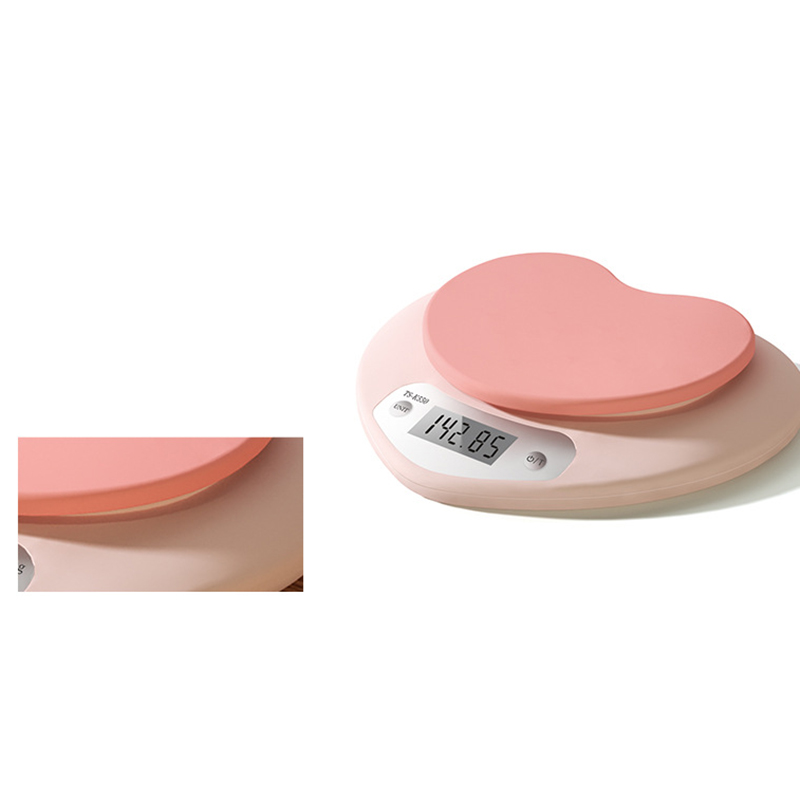 Bilancia da cucina portatile elettronica digitale a cuore all'ingrosso 0,1 g / 3 kg Strumenti di misurazione bilancia tascabile rosa