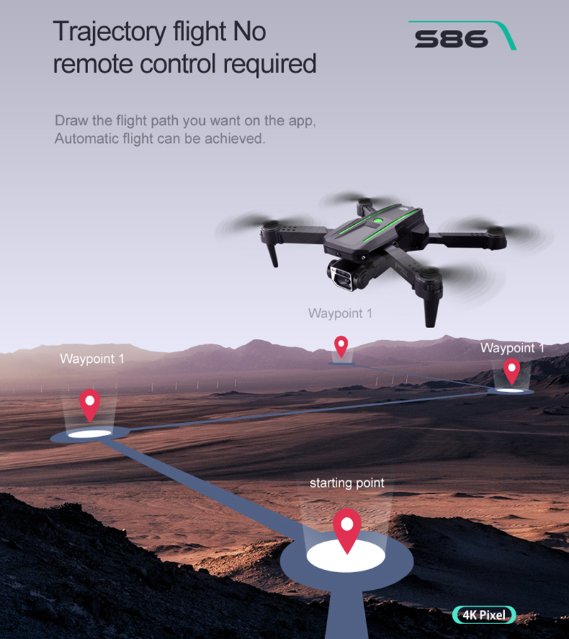 S86 Мини Дрон 4K HD с одной камерой, 4-сторонний инфракрасный дрон для предотвращения препятствий, профессиональный умный Hover, гоночные дроны с дистанционным управлением S86