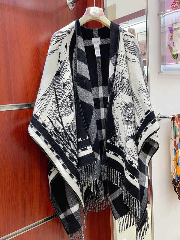 Women's Cape Designer Swan Double sided Cashmere Cloak High grade Feeling Shawl for Autumn and Winter Warmth Thickening Two Use Plaid Scarf Women IX0V