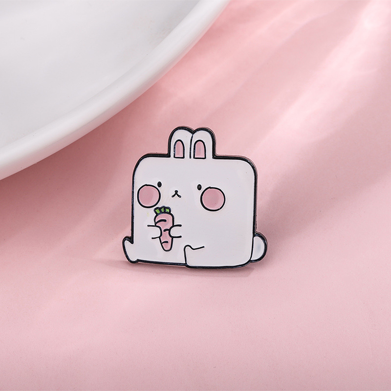 Broches pour femmes, dessin animé Animal lapin grenouille, badges et épingles amusants pour robes, tissus, sacs, décor, bijoux en métal émail mignon, cadeau pour amis, vente en gros