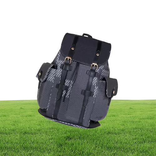 2022 Skórzane plecaki Christopher Luxurys Designer Torby szkolne Wysokiej jakości plecak Mężczyźni Kobiety Klasyczne kwiaty w kratę szkolną SA7937277