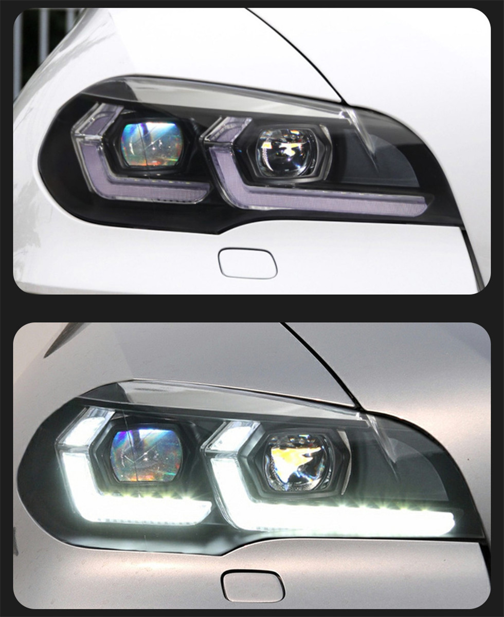 Headlight For X5 E70 20 07-20 13 Head Lights Double L 20 22 Style LED Daytime Running Lights Front Signal Lamp