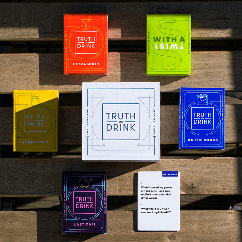 Jeu de cartes Truth or Drink en gros, Extra Dirty Happy Hour Last Call On The Rocks avec une édition Twist, jeu de société amusant pour fêtes et boissons pour adultes