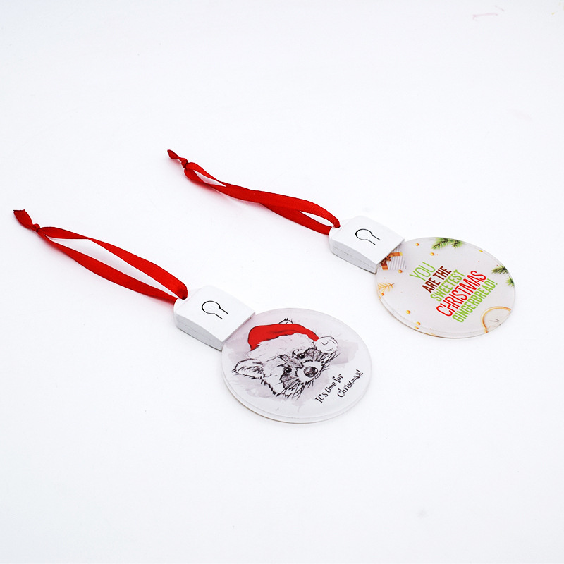 Sublimation LED Ornaments Light Christmas Decorations Acrylic Christmas Tree Pendants