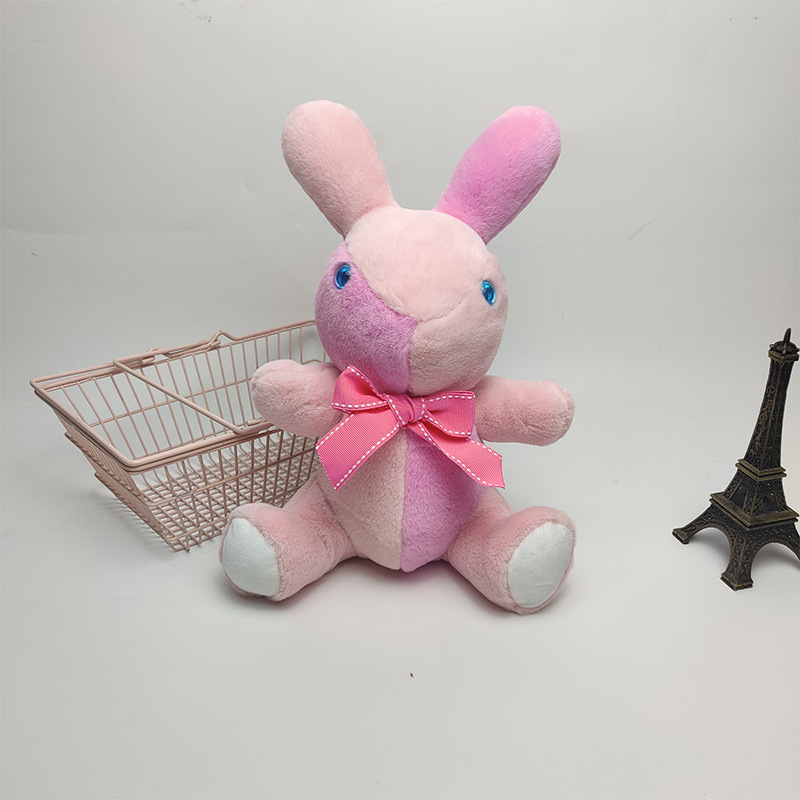 Wholesale cute colorful rabbit plush toys Children's game Playmate Holiday gift doll machine prizes