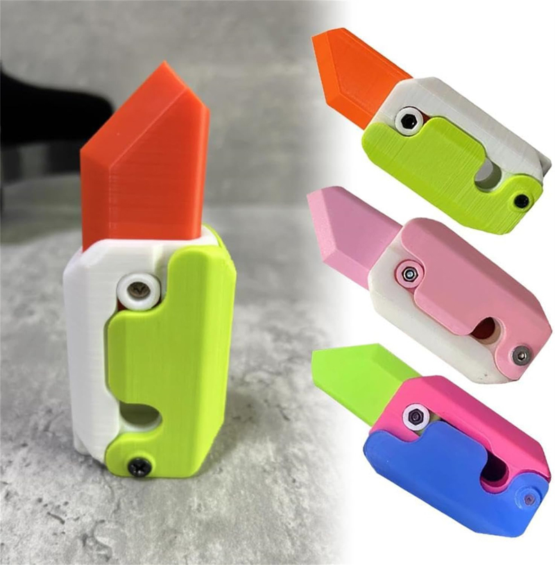 Het försäljning ångest stress lättnad fidget leksaker vuxna 3d utskrift fidget kniv leksak kreativ gravitation rädis knivdekompression leksak