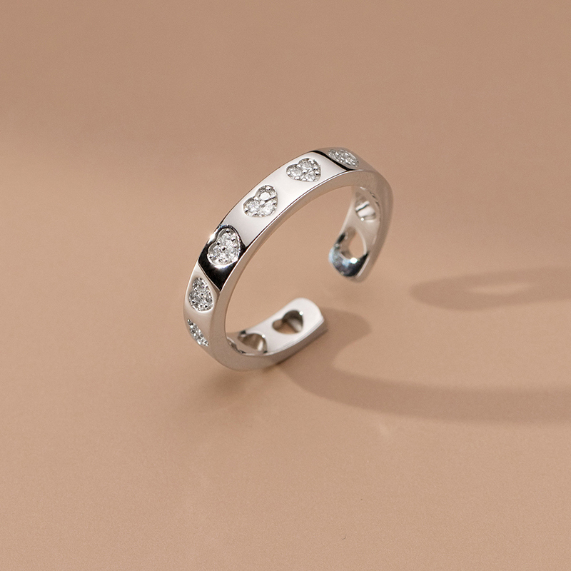 925 srebrne romantyczne romantyczne miłosne serce para palcowa pierścień otwierający dla kobiet mężczyzn moda elegancka propozycja biżuterii imprezowej