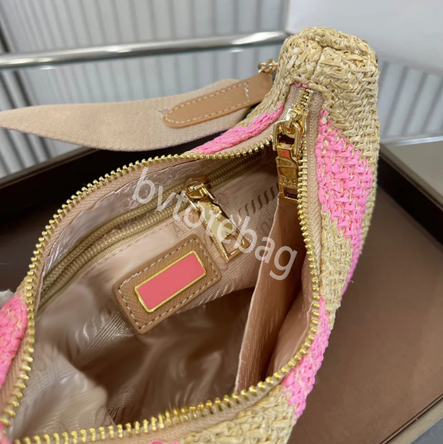 designer bags Woman Straw Bags Nylon shoulder bags Hobos Handbags underarm bag Chain Purses Designer Crossbody Baguettes Lady Totes 22*18*6.5cm with box
