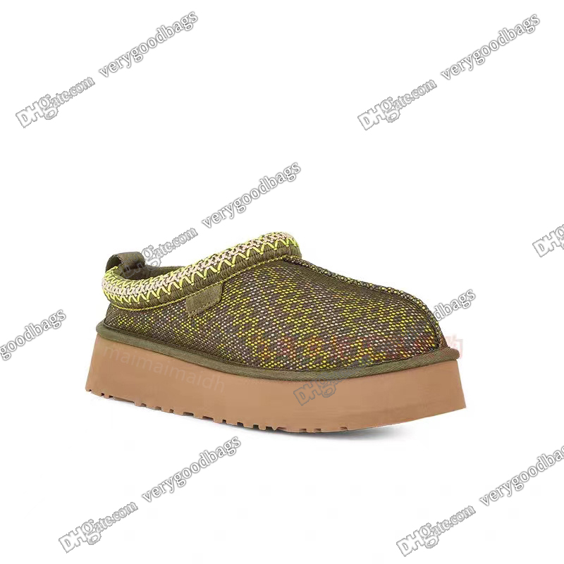 Pantuflas Tazz para mujer Chanclas de piel de Tasmania Clásico castaño Mostaza Semilla Ultra Mini Bota de plataforma Sin cordones Les Petites Mezcla de lana de gamuza276r