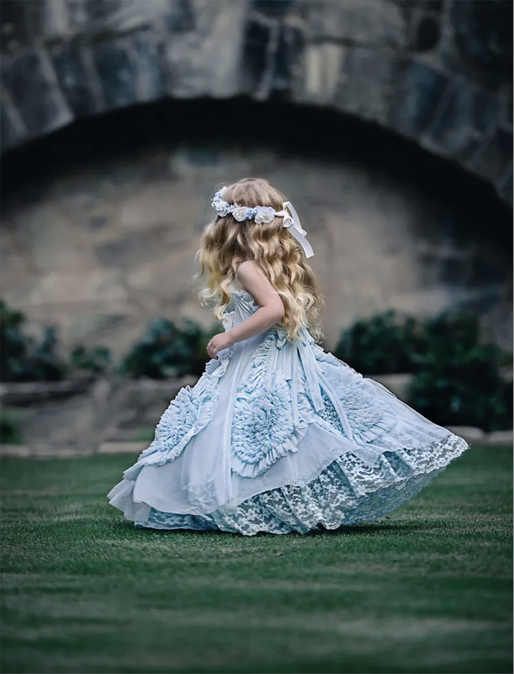 2023 Dollcake vestidos de niña de flores para bodas con volantes vestidos de desfile para niños flores hasta el suelo vestido de fiesta de comunión de encaje