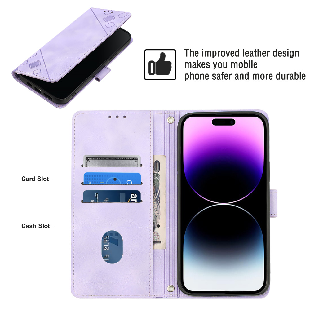 Étui de protection à rabat doux au toucher, avec portefeuille et support pour iPhone 15 14 Promax pour Samsung