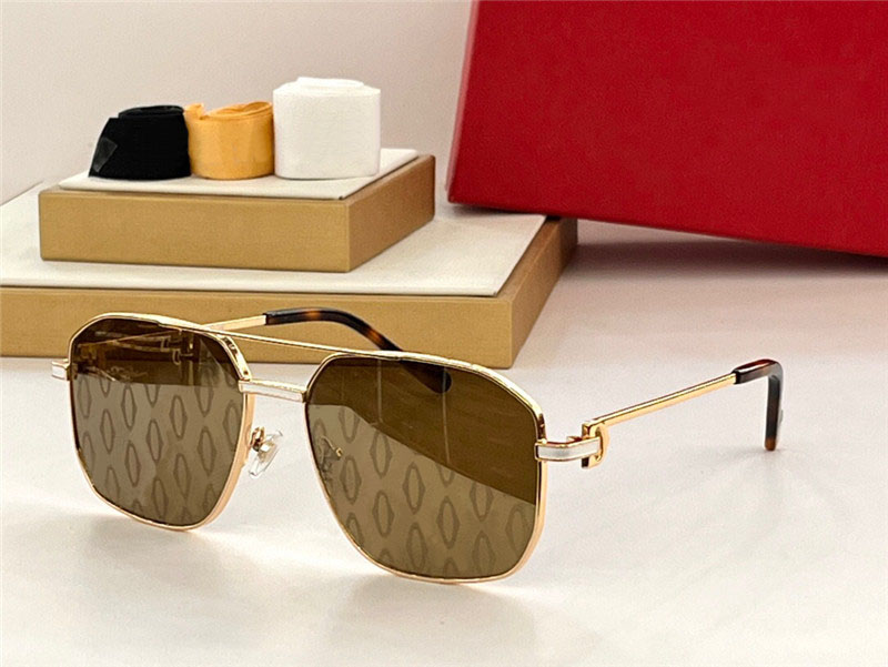 새로운 패션 디자인 스퀘어 선글라스 0333S 금속 프레임 단순하고 인기있는 스타일 다재다능하고 착용하기 쉬운 야외 UV400 보호 안경