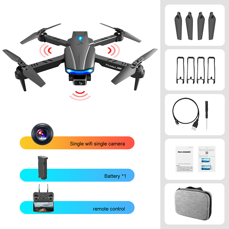 Drone S85 avec caméra HD 4K, infrarouge à trois côtés, pour éviter les obstacles, jouet RC, hélicoptère, caméra de course professionnelle