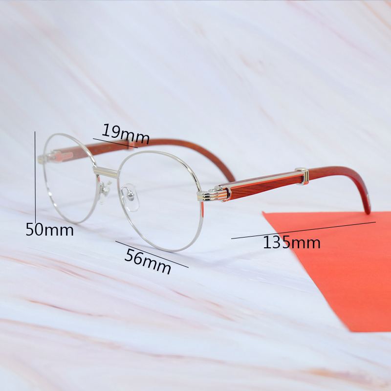 Wooden Eyeglasses Frame Fashion Round Eyewear Wood Stylish Fashion Spectacles Luxury Carter Mens Overiszed Cool Decoration Eye Glasses