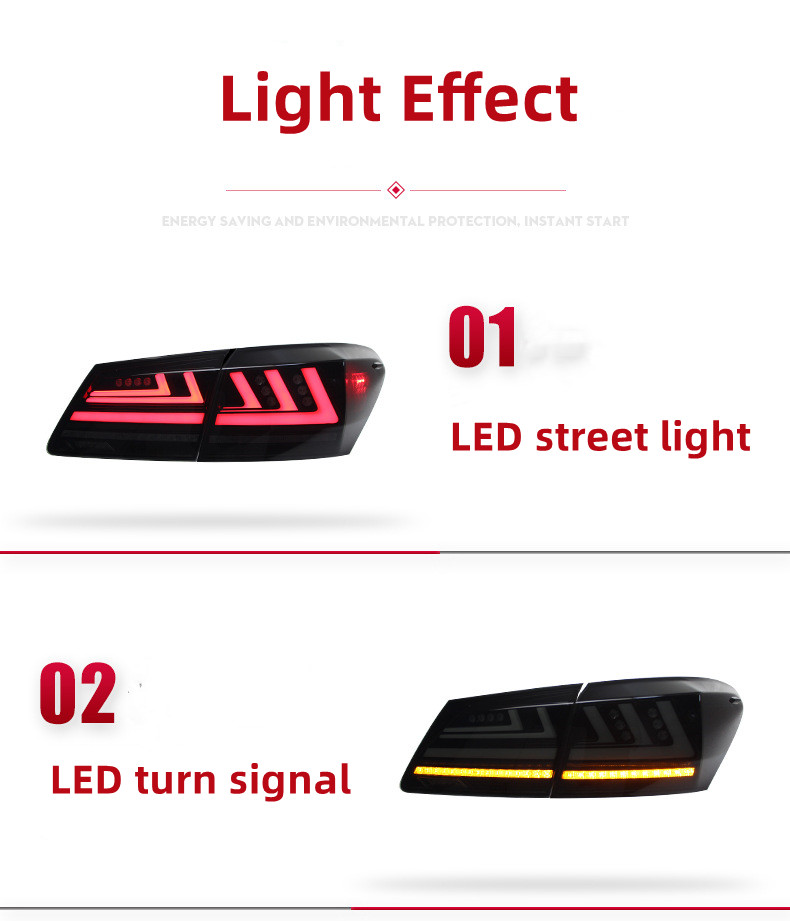 بالنسبة لتجميع Lexus ES الخلفي 2006-2012 ترقية المصابيح الخلفية الخلفية الفرامل الخلفية عكس الضوء على ضوء الإشارة