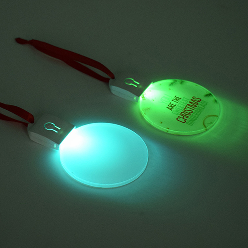 Sublimation LED Ornaments Light Christmas Decorations Acrylic Christmas Tree Pendants