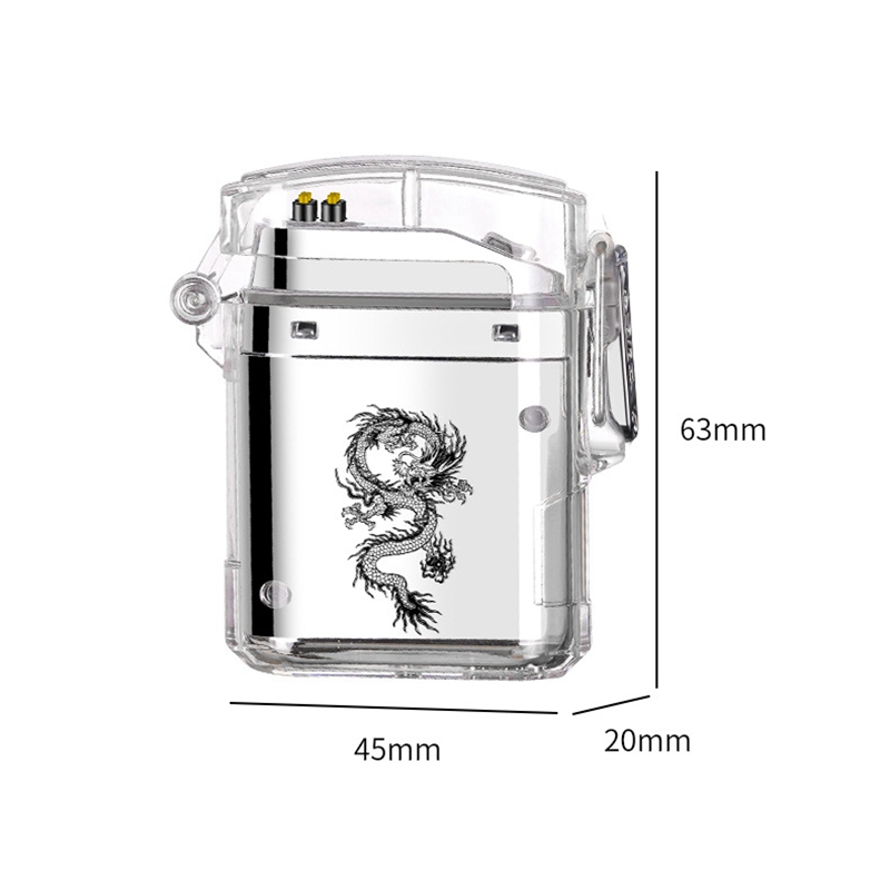 Cool Transparant Kleurrijk USB Roken Zinklegering Dubbele ARC Aanstekers LED Lamp Patroon Stijl Winddicht Draagbare Kruid Tabak Sigarettenhouder Aansteker