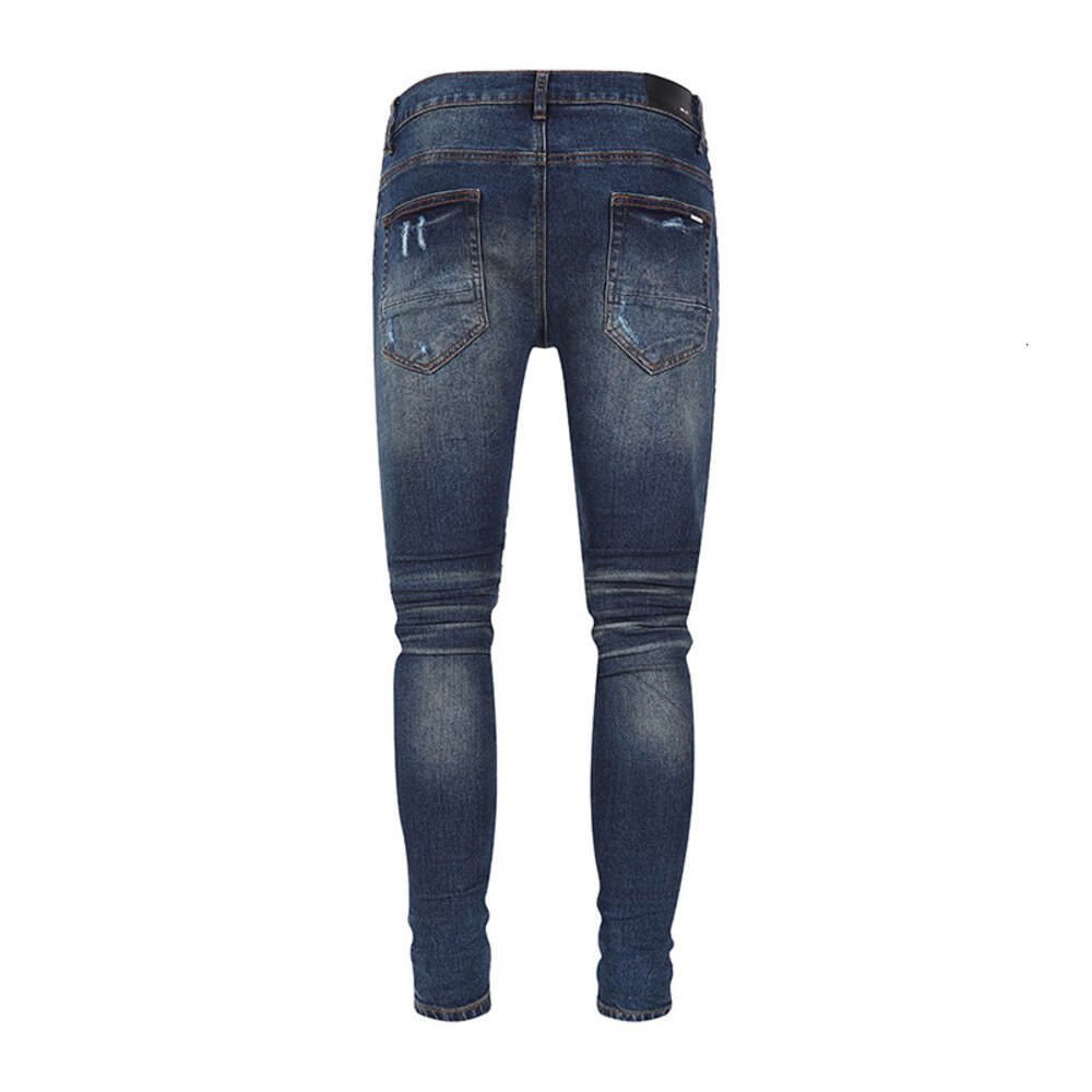 Fit demin amiirii paarse casual zwarte jeans heren mode mager skinny blauw jean 2024 lokd