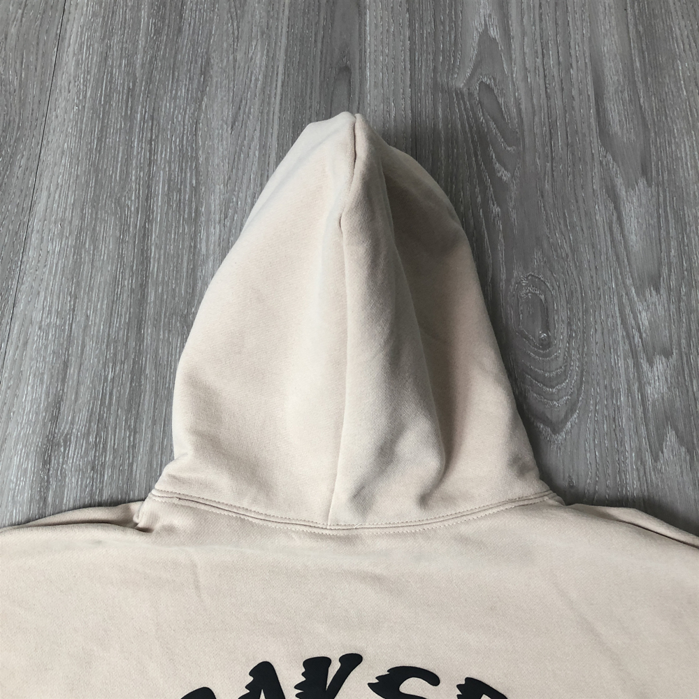 Streetwear 1 Kvalitetsskumning Tryck Löst sammet toppar Pullover Hoodies för män