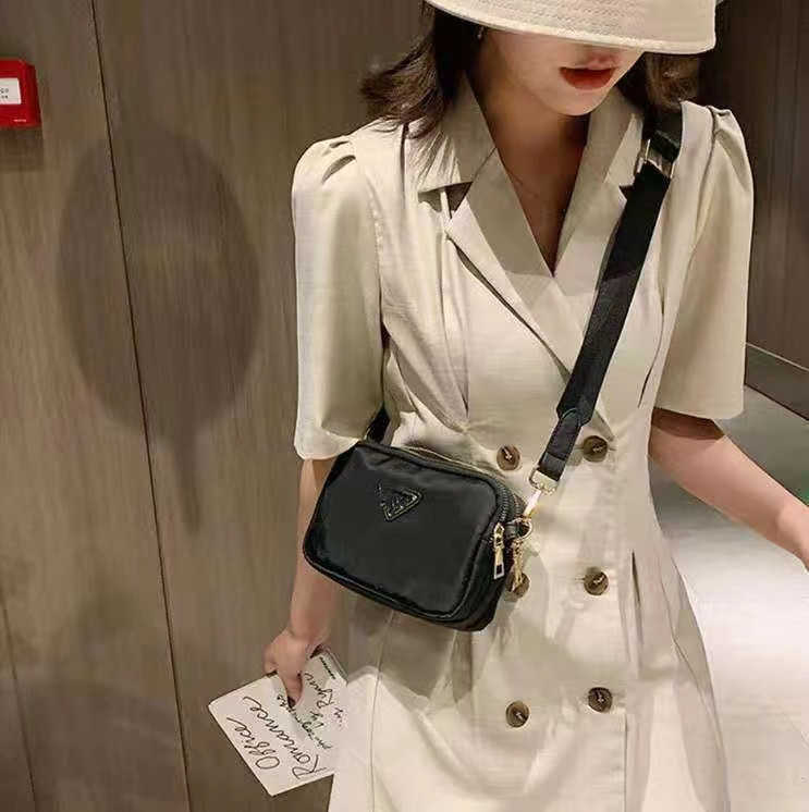 50% off clearance sale New Nylon Three Pull Square Home Convenient Handheld Crossbody Casual Soft Fabric Fashion Small Bag model 542