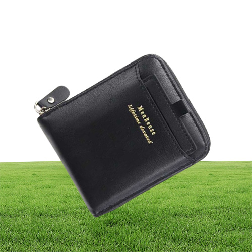 Wallets Vintage 2022 Men Wallets Small Money Purses Wallets Brand Design Dollar Top Men Thin Wallet Coin Bag Looseleaf Zipper Wal1381604