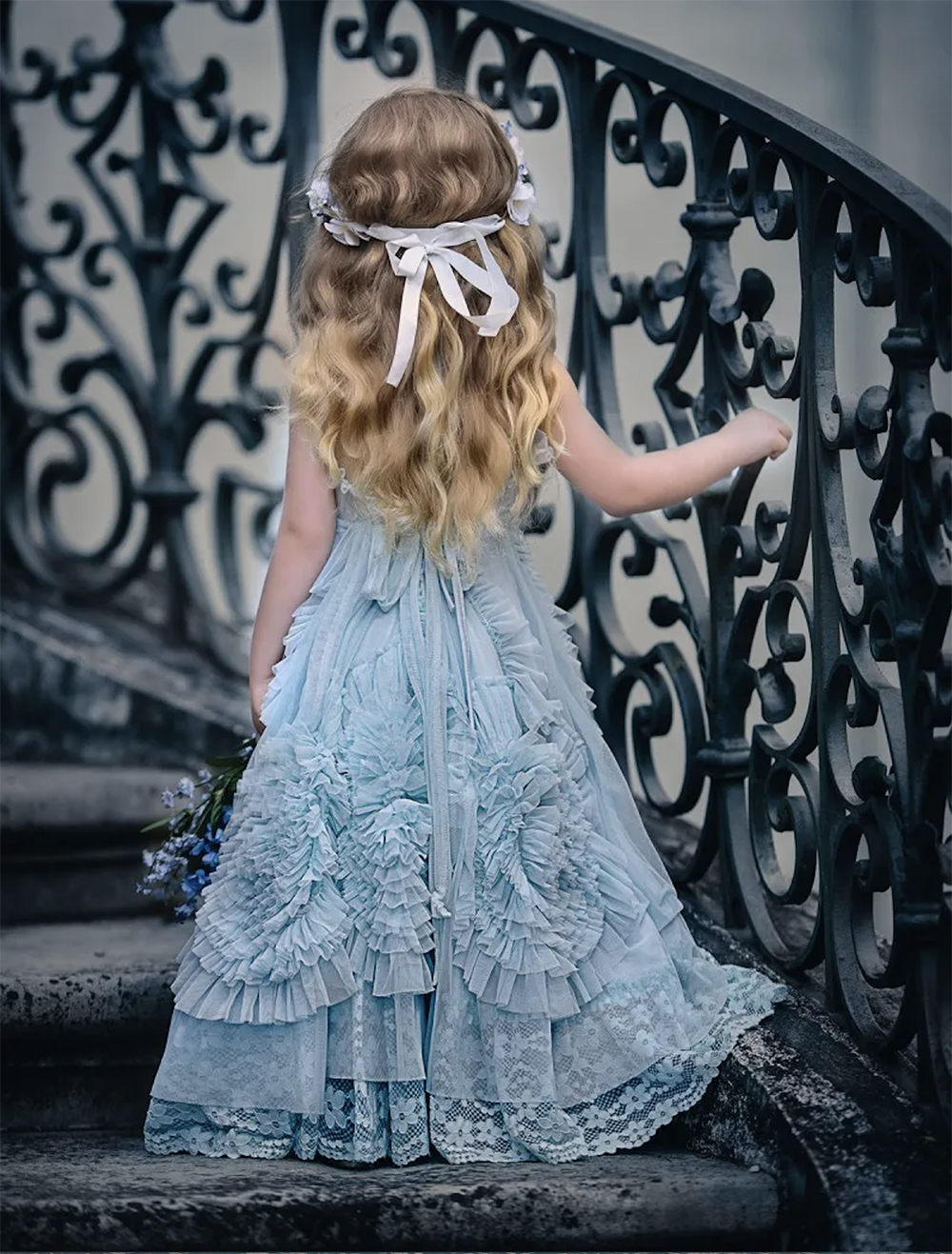 2023 Dollcake vestidos de niña de flores para bodas con volantes vestidos de desfile para niños flores hasta el suelo vestido de fiesta de comunión de encaje