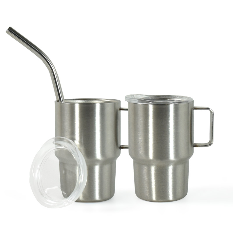 Verre à shot de 3 oz avec poignée, gobelet à vin, paille en métal, gobelet en acier inoxydable, bouteille d'eau à double paroi pour enfants, tasses de voyage, verres à vin non sublimation