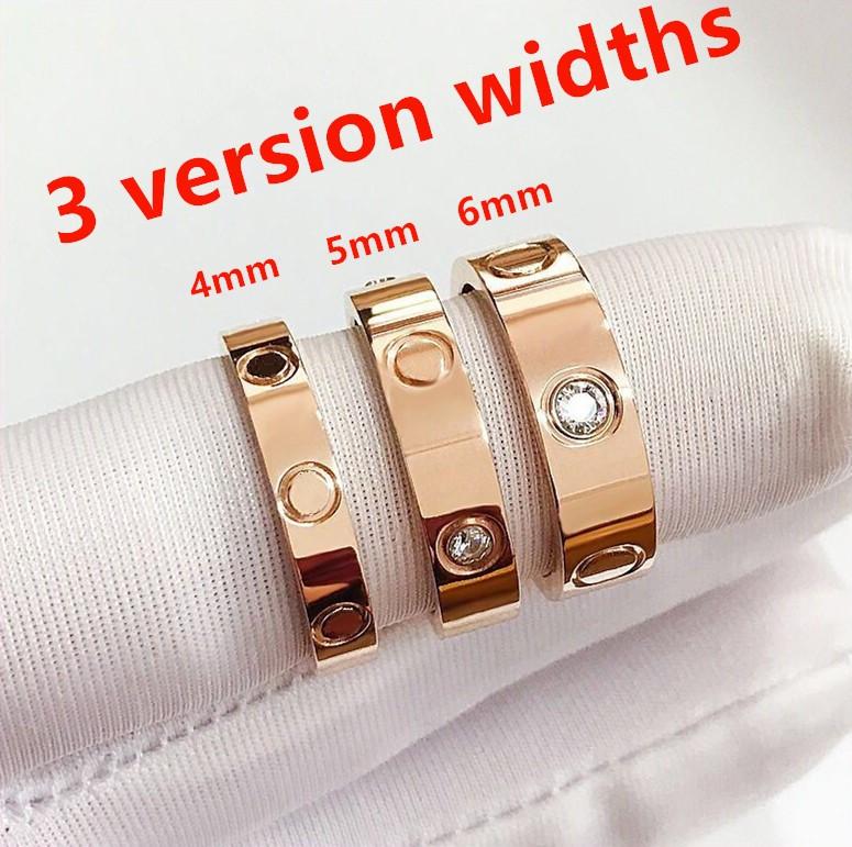 Love Ring Women Men Titanium Steel Alloy Gold-Plated Process luxury couple wedding promise rings gift