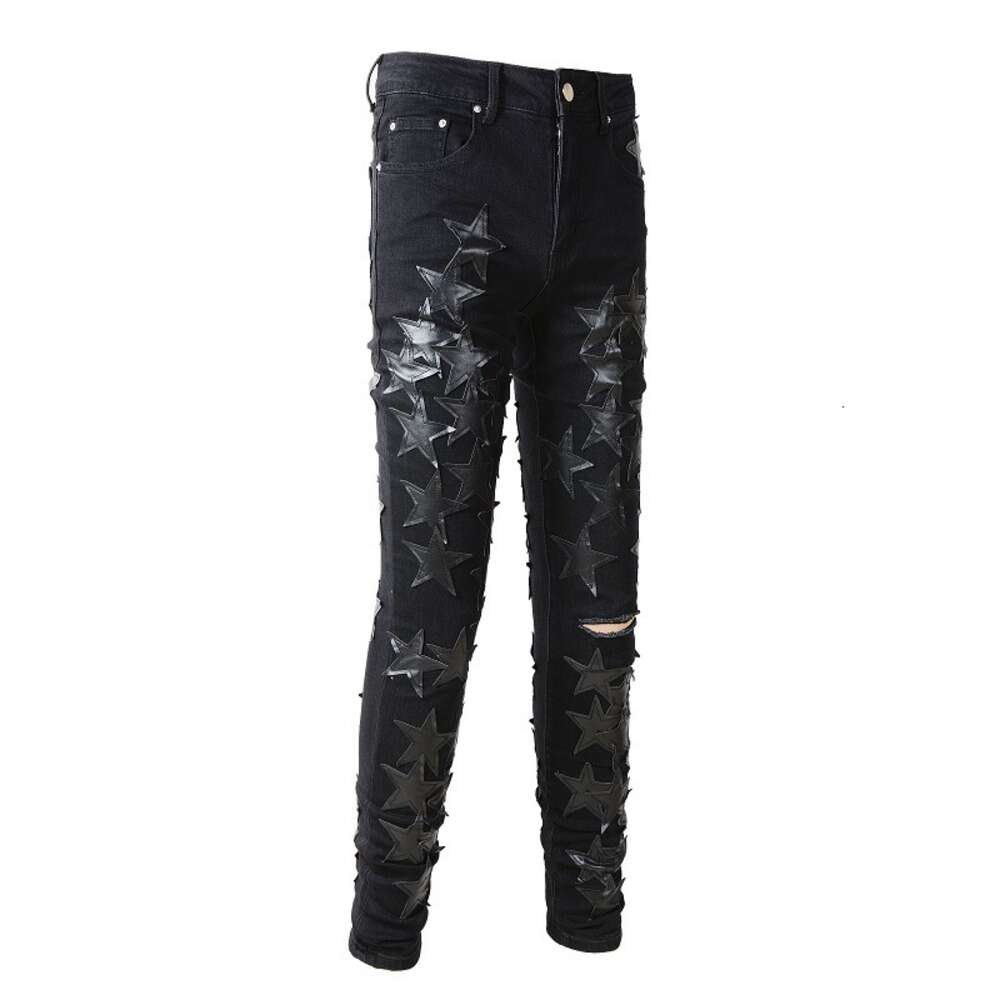 Fit Fashion 691 Stretch Mens Amiirii Jean männlich 2024 Demin Star Purple High Jeans Street Fashion Youth Brand Black Five 2R39