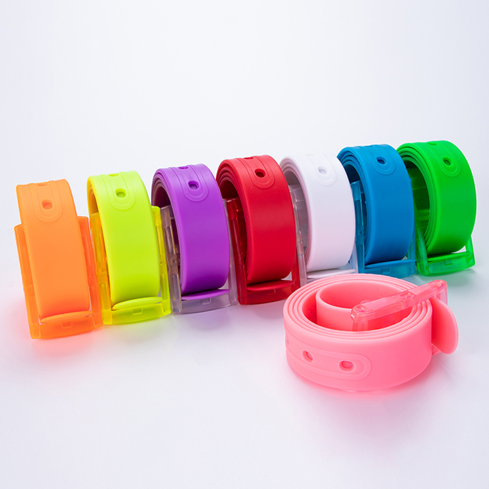 Ceinture en plastique écologique pour hommes et femmes, couleur bonbon, ceintures en caoutchouc de Silicone unisexe, accessoires de bracelet en cuir pour Jeans