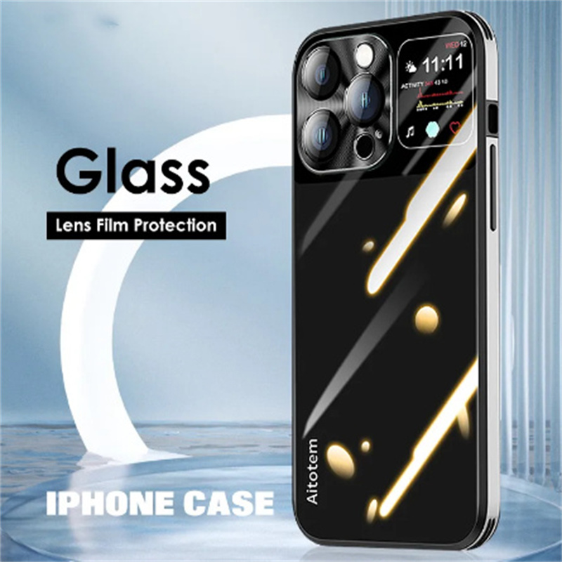 Luxe Designer Glazen Telefoon Case Voor iPhone 14 12 11 13 Pro Max 14Pro 13Pro Metalen Lens Film Bescherming TPU zacht Frame Glas Achterkant