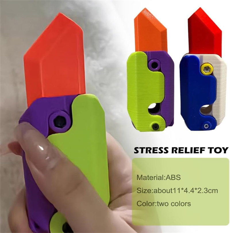 Hot Sale Anxiety Stress Relief Fidget Toys Adults 3D Printing Fidget Knife Toy Creative Gravity Radish Knife Decompression Toy