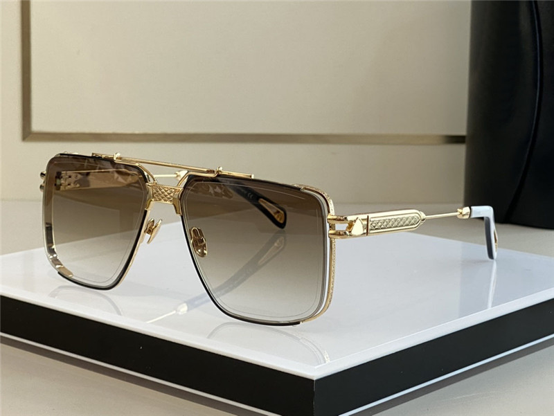 Top luxury men glasses THE DAWN brand metal designer sunglasses square K gold hollow frame high-end top quality outdoor uv400 eyewear