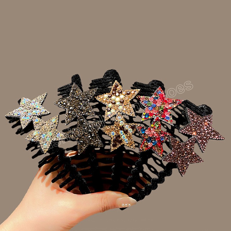 Diademas coreanas con purpurina y estrellas de diamantes de imitación, diademas de lentejuelas brillantes para mujeres y niñas, accesorios para el cabello antideslizantes coreanos Y2K