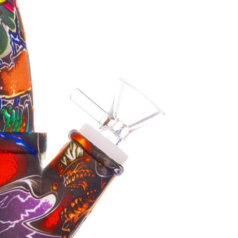 Último colorido innovador kit de pipas de silicona Bong Pipa de agua Filtro de vidrio Mango Embudo Tazón Hierba Tabaco Titular de cigarrillos Portátil Fumar Bubbler Handpipes