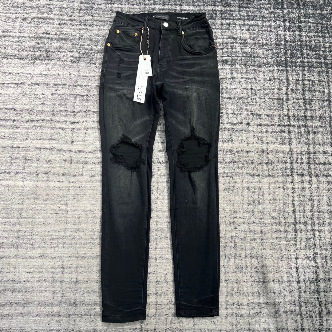 24 Designer-Street-Herrenjeans Schwarze Jeans mit Farbdruck für Herren Slim-Stretch-Designer-Jeans