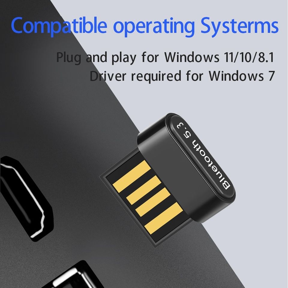 Bluetooth 5.3 키보드 마우스 데스크탑 용 EDR 미니 블루투스 USB 어댑터